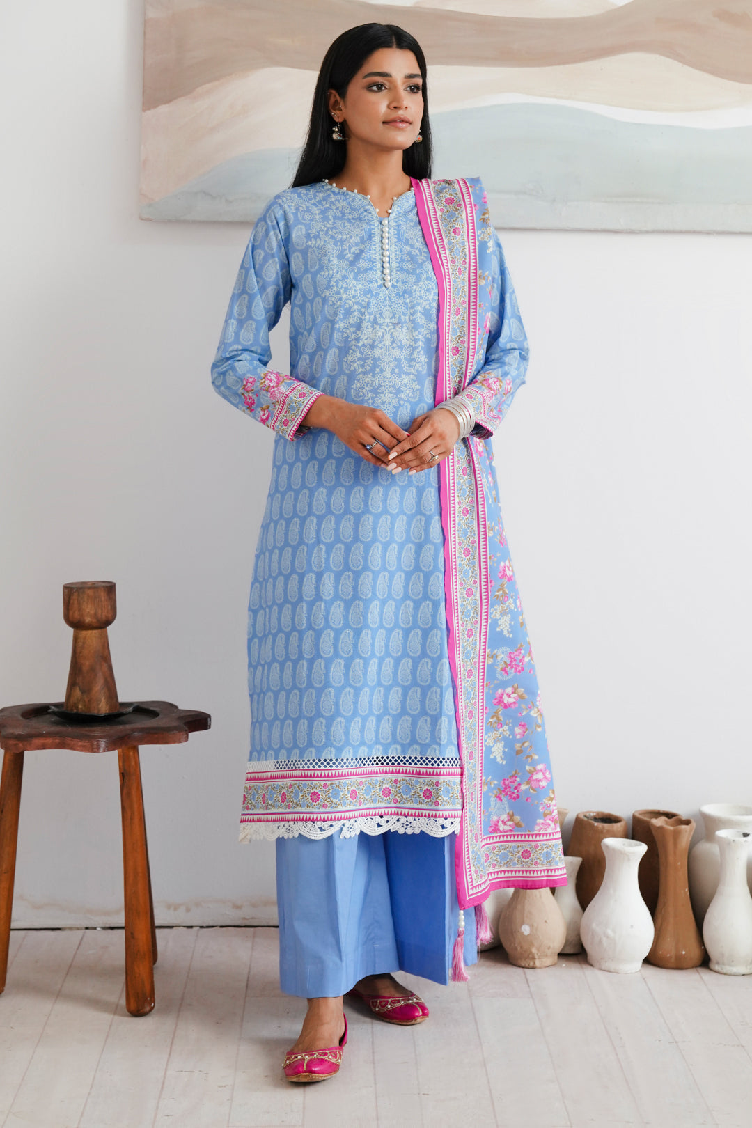 Zellbury | Unstitched 3 Piece Cambric | Shirt Shalwar Dupatta - 0039 - by - Libasekhas UK - Registered Vendor of : Zellbury Women - 100% Original Designer Dresss