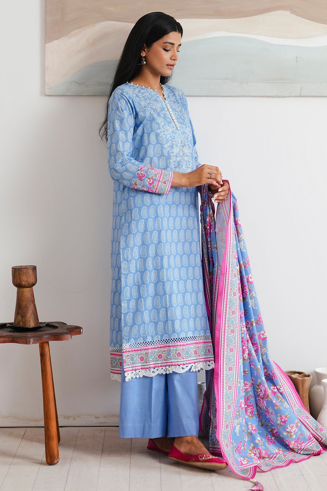 Zellbury | Unstitched 3 Piece Cambric | Shirt Shalwar Dupatta - 0039 - by - Libasekhas UK - Registered Vendor of : Zellbury Women - 100% Original Designer Dresss