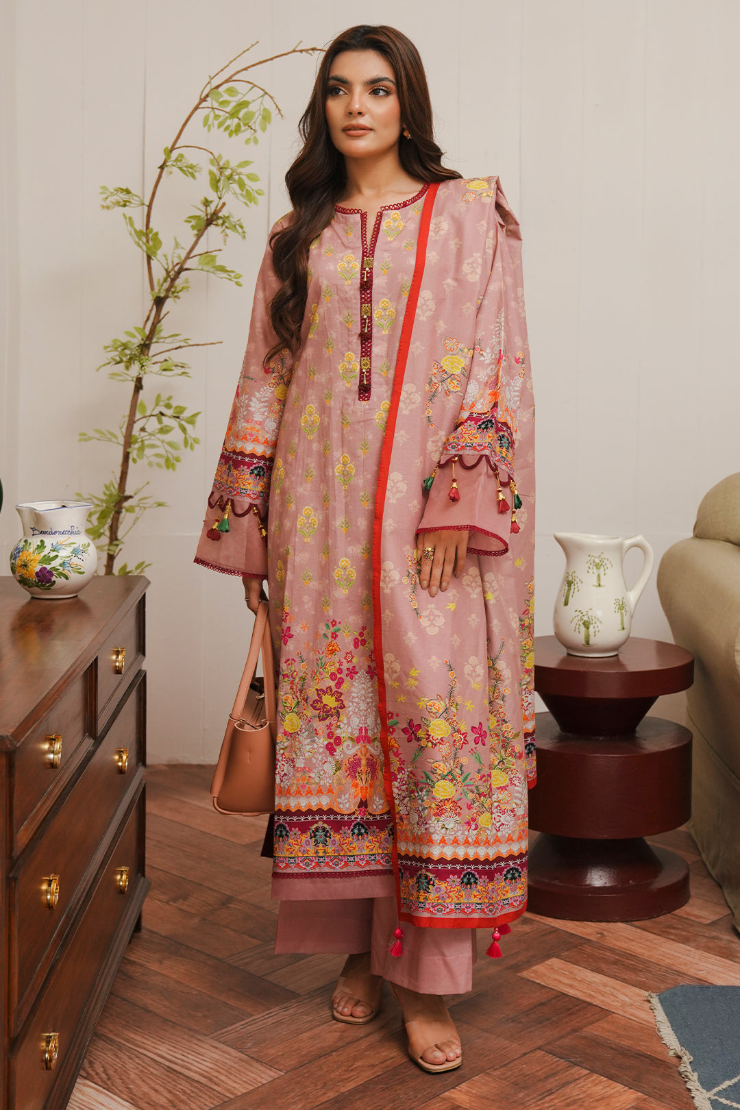 Zellbury | Unstitched 3 Piece Cambric | Shirt Shalwar Dupatta - 0041 - by - Libasekhas UK - Registered Vendor of : Zellbury Women - 100% Original Designer Dresss