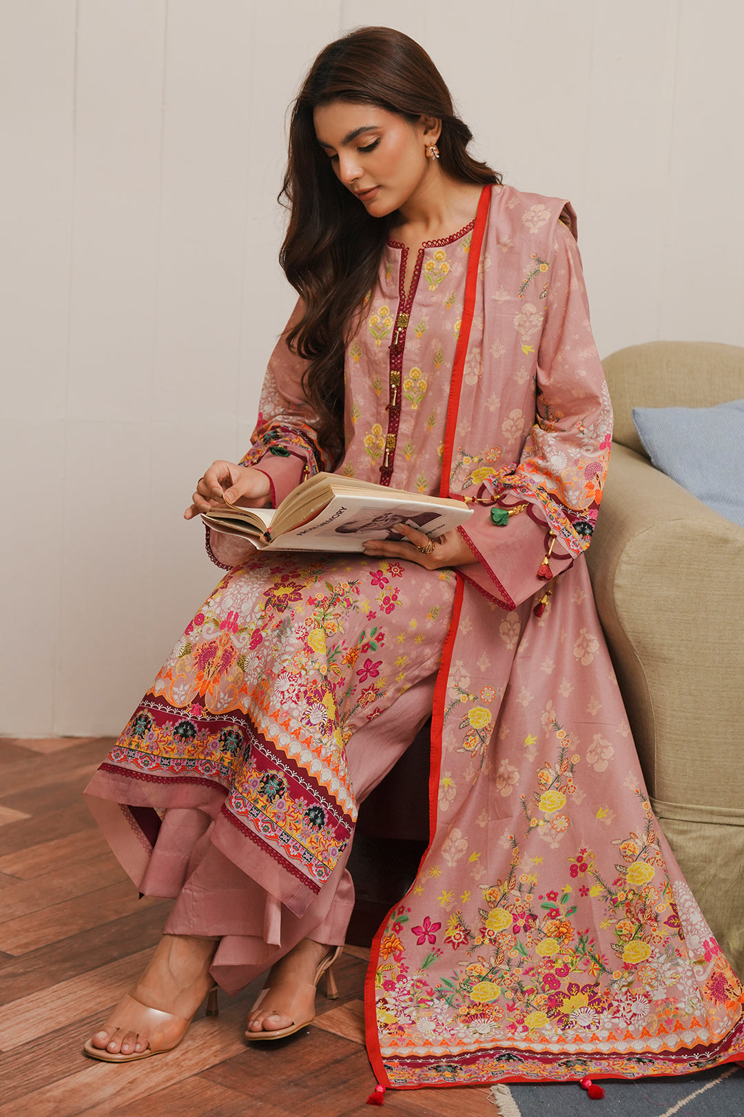 Zellbury | Unstitched 3 Piece Cambric | Shirt Shalwar Dupatta - 0041 - by - Libasekhas UK - Registered Vendor of : Zellbury Women - 100% Original Designer Dresss