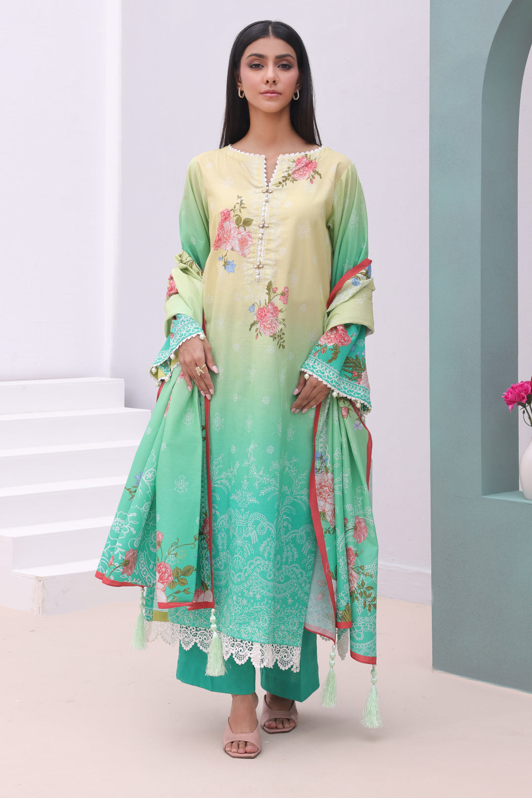 Zellbury | Unstitched 3 Piece Cambric | Shirt Shalwar Dupatta - 0043 - by - Libasekhas UK - Registered Vendor of : Zellbury Women - 100% Original Designer Dresss
