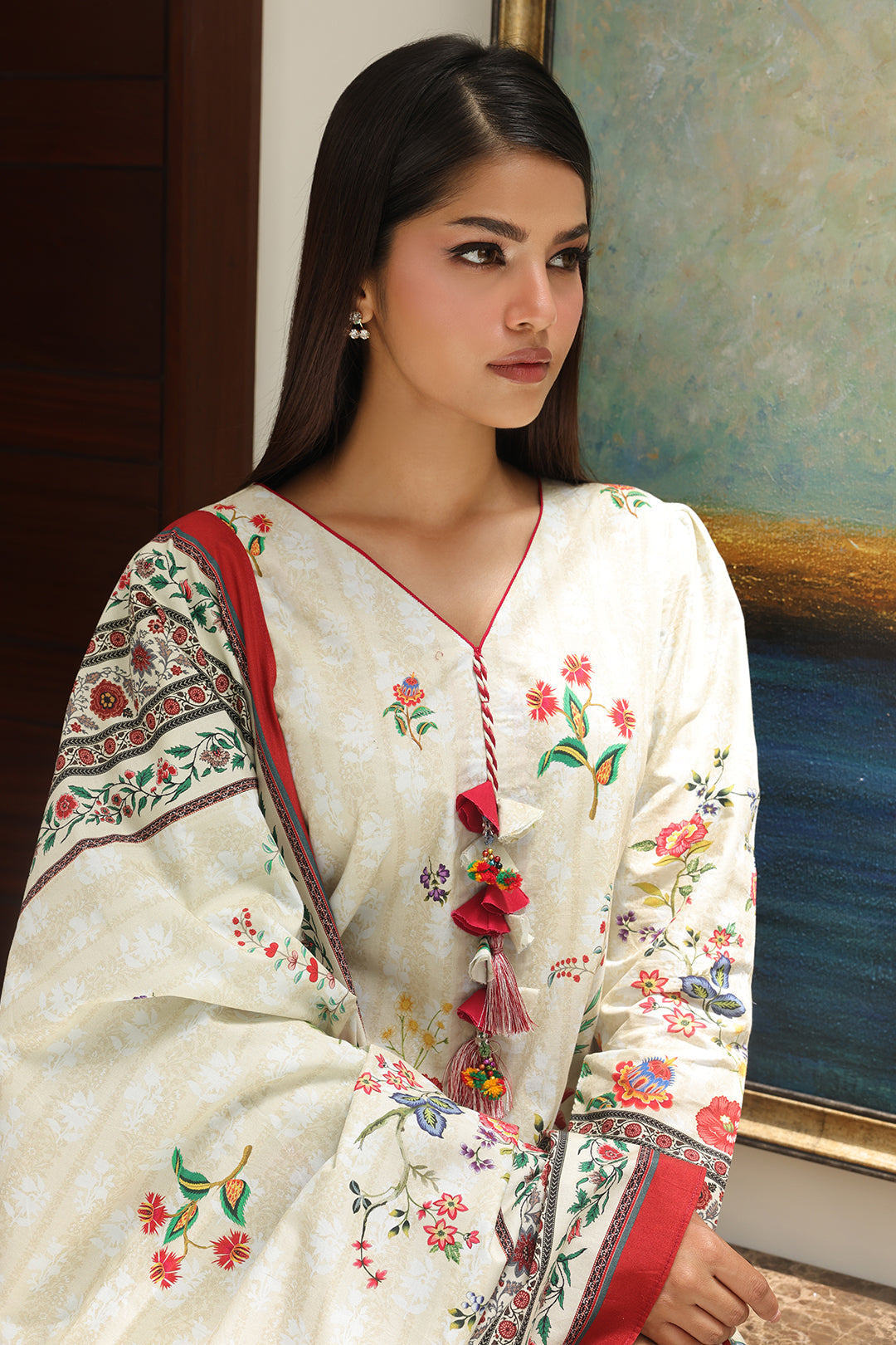 Zellbury | Unstitched 3 Piece Cambric | Shirt Shalwar Dupatta - 0044 - by - Libasekhas UK - Registered Vendor of : Zellbury Women - 100% Original Designer Dresss