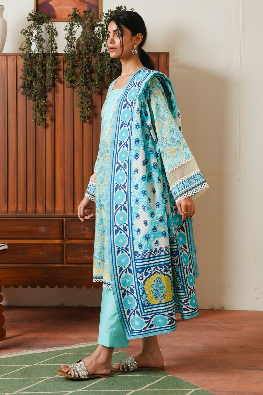 Zellbury | Unstitched 3 Piece Cambric | Shirt Shalwar Dupatta - 0046 - by - Libasekhas UK - Registered Vendor of : Zellbury Women - 100% Original Designer Dresss