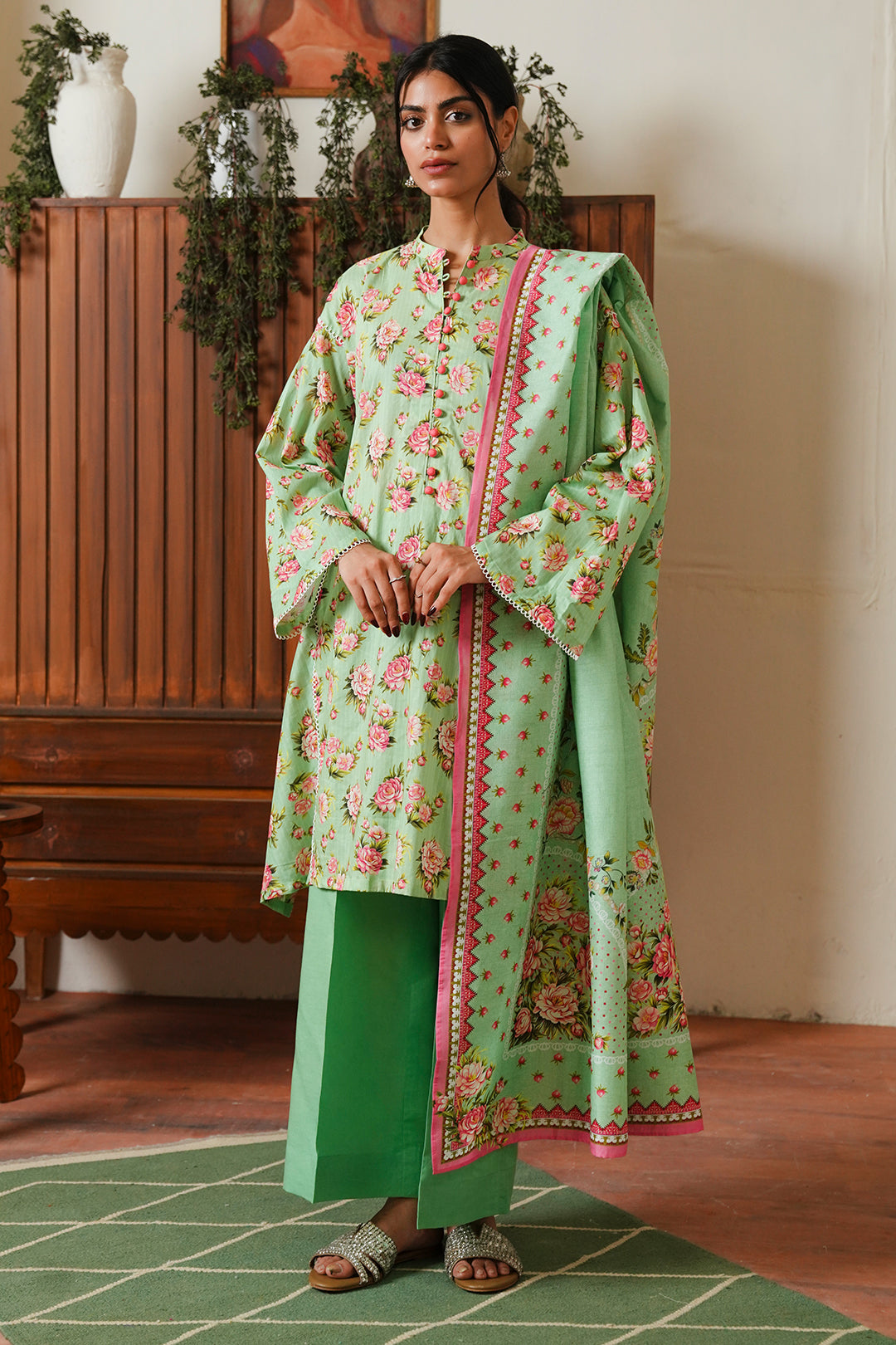Zellbury | Unstitched 3 Piece Cambric | Shirt Shalwar Dupatta - 0048 - by - Libasekhas UK - Registered Vendor of : Zellbury Women - 100% Original Designer Dresss