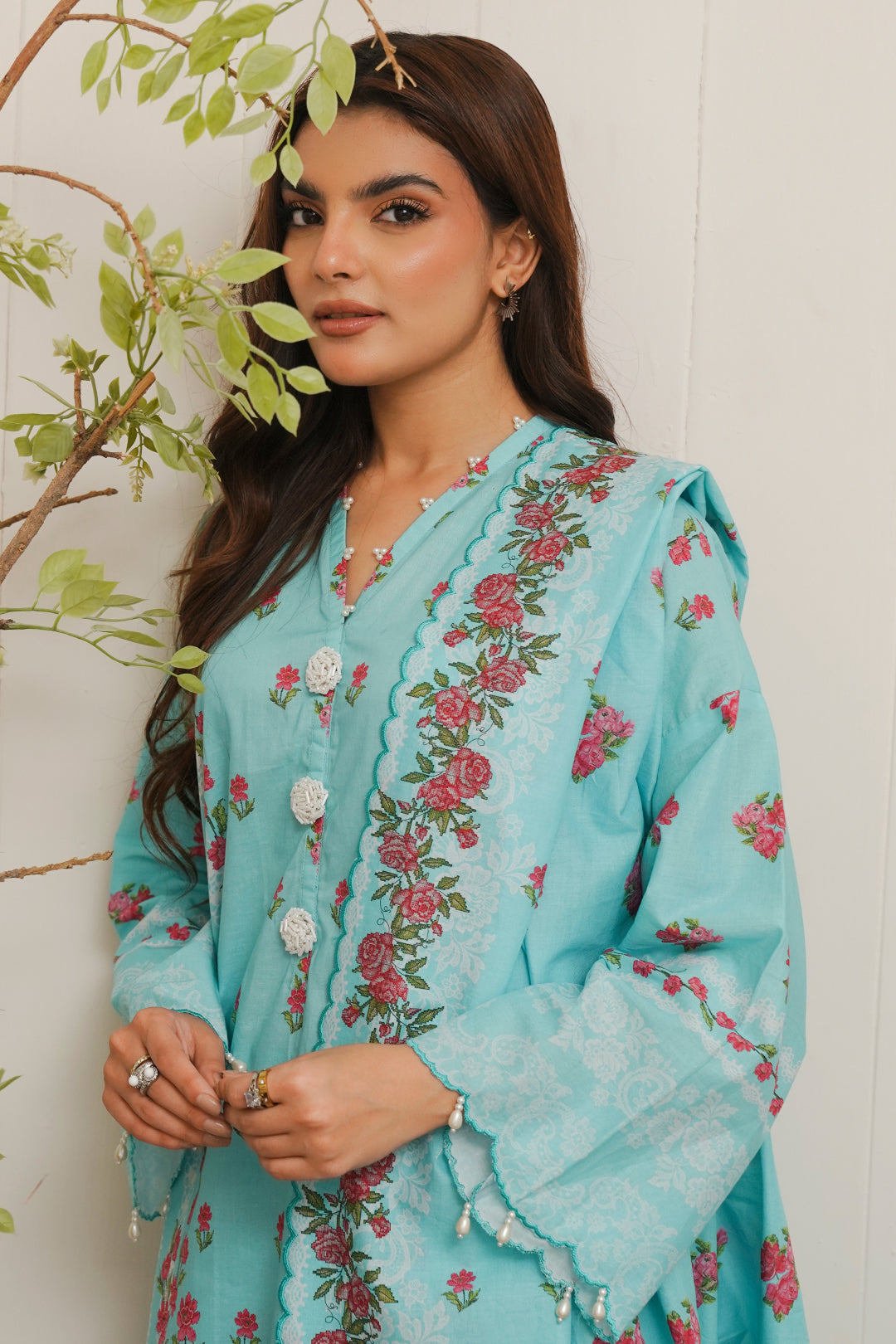 Zellbury | Unstitched 3 Piece Cambric | Shirt Shalwar Dupatta - 0122 - by - Libasekhas UK - Registered Vendor of : Zellbury Women - 100% Original Designer Dresss