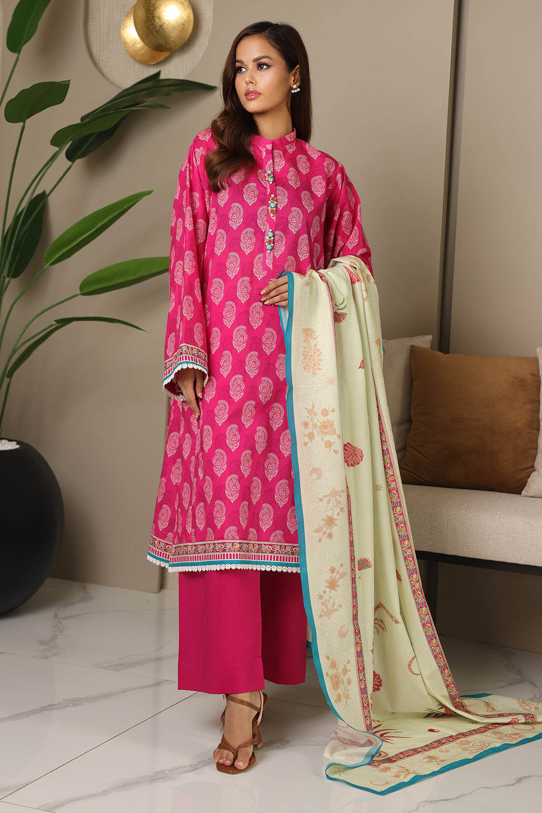 Zellbury | Unstitched 3 Piece Cambric | Shirt Shalwar Dupatta - 0129 - by - Libasekhas UK - Registered Vendor of : Zellbury Women - 100% Original Designer Dresss