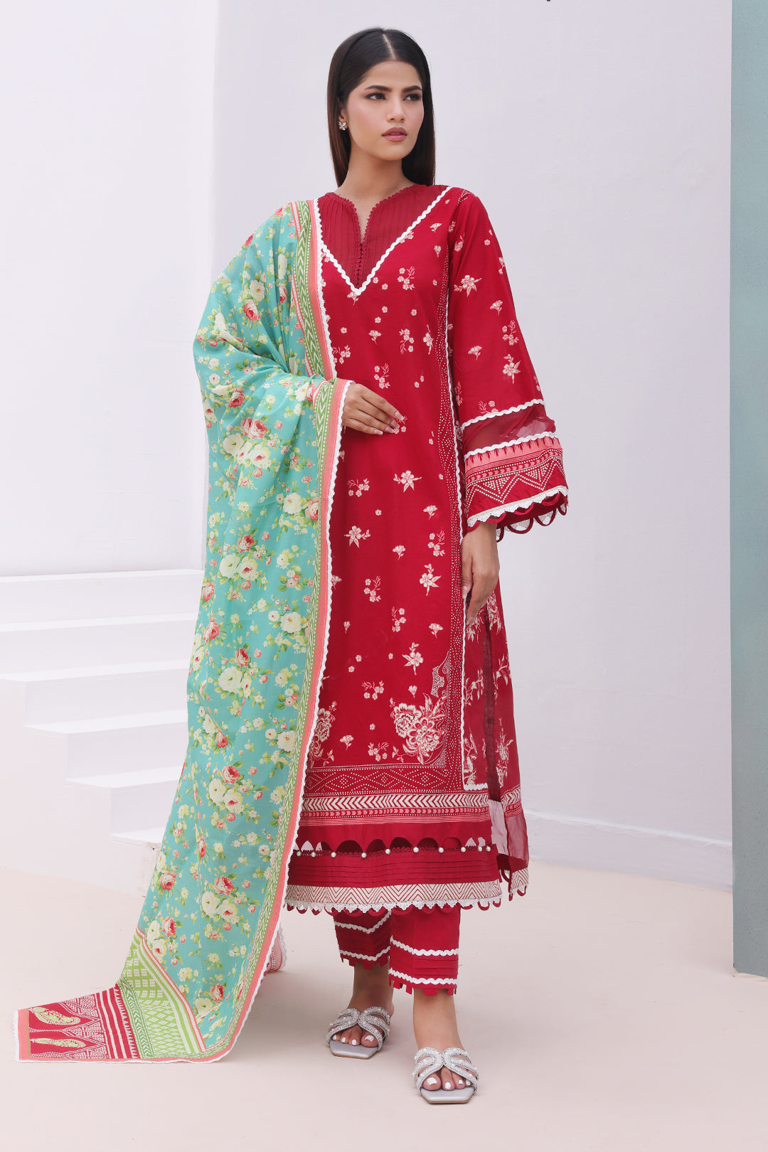 Zellbury | Unstitched 3 Piece Cambric | Shirt Shalwar Dupatta - 0136 - by - Libasekhas UK - Registered Vendor of : Zellbury Women - 100% Original Designer Dresss