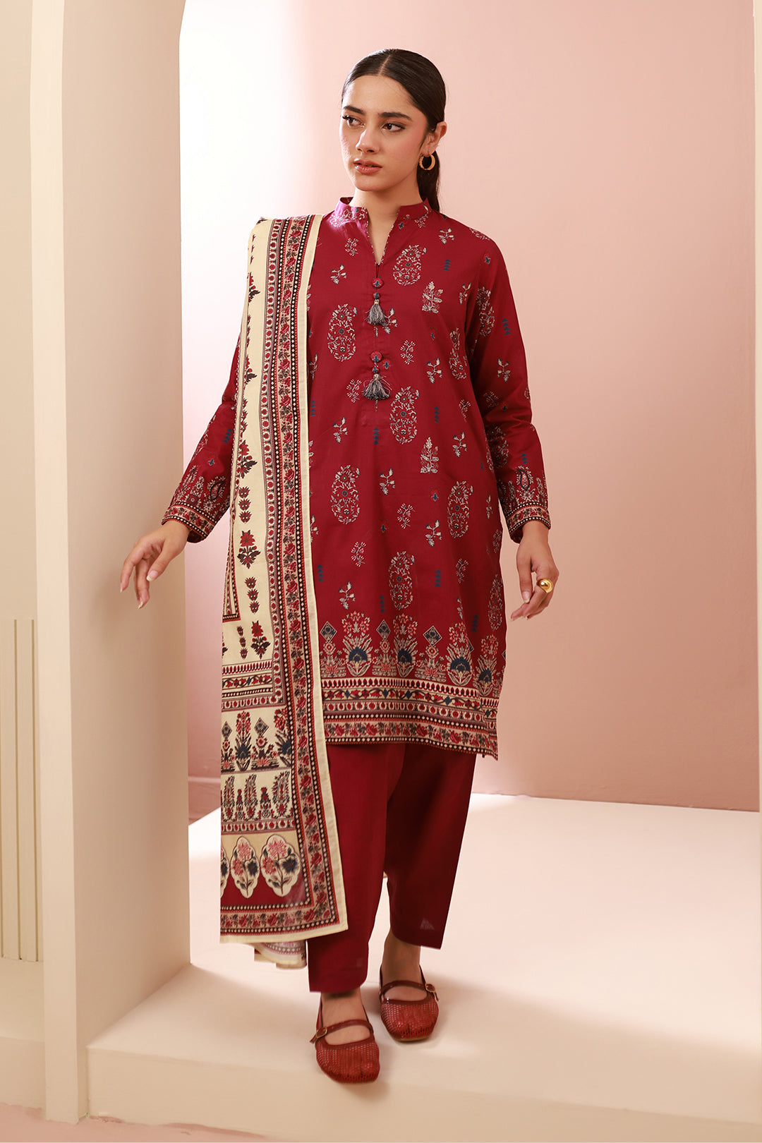Zellbury | Unstitched 3 Piece Cambric | Shirt Shalwar Dupatta - 0625 - by - Libasekhas UK - Registered Vendor of : Zellbury Women - 100% Original Designer Dresss