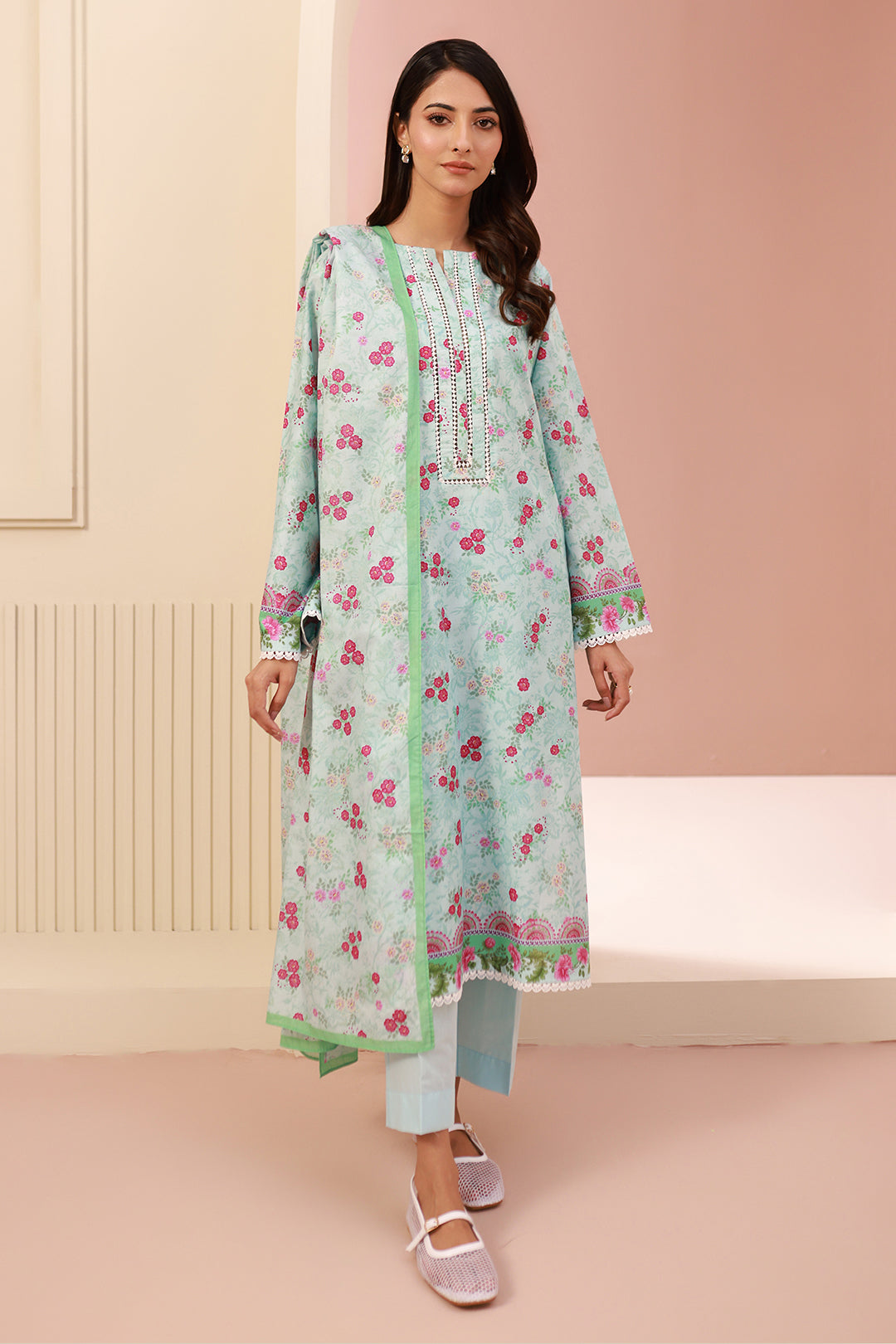 Zellbury | Unstitched 3 Piece Cambric | Shirt Shalwar Dupatta - 0629 - by - Libasekhas UK - Registered Vendor of : Zellbury Women - 100% Original Designer Dresss