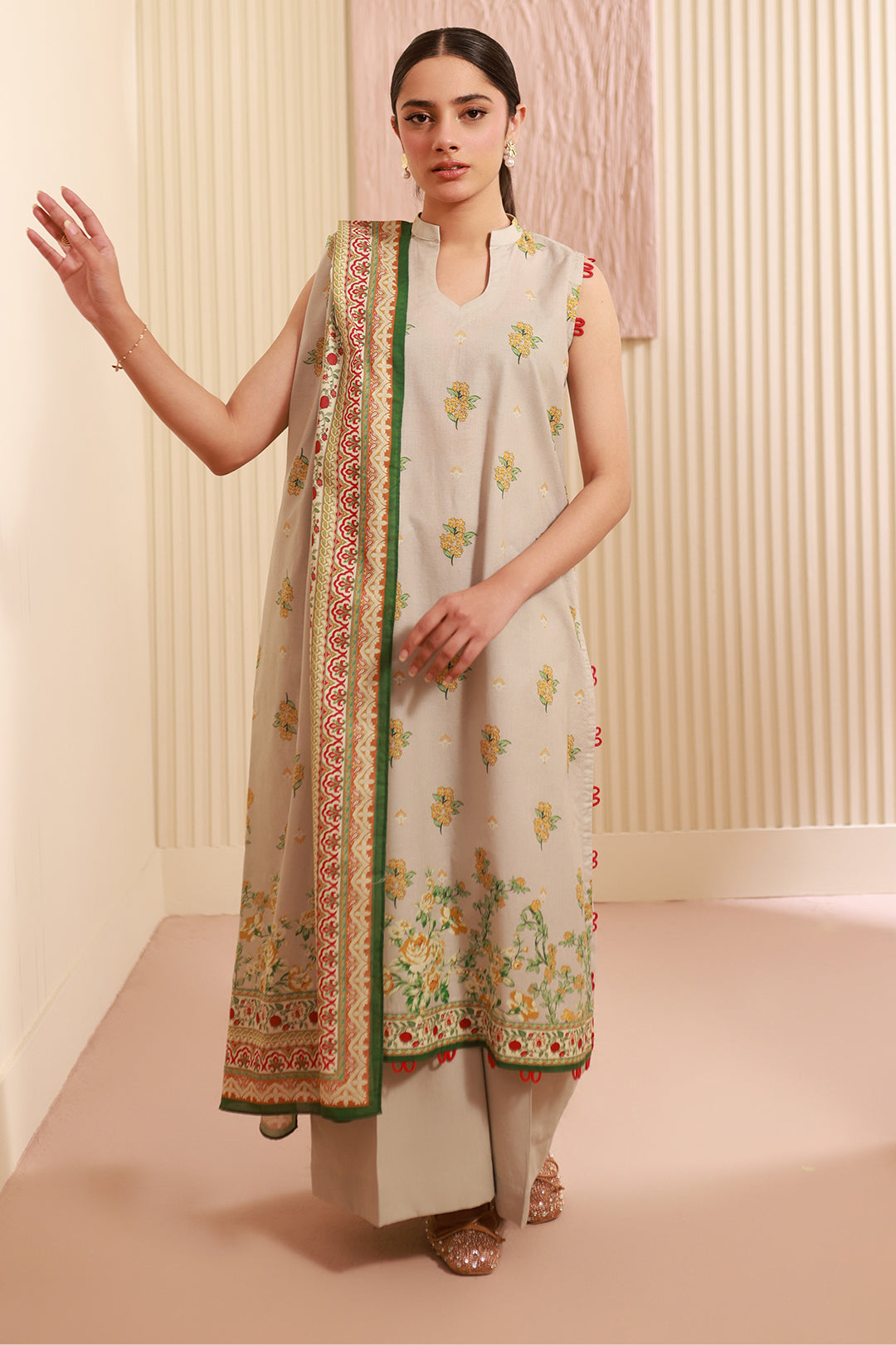 Zellbury | Unstitched 3 Piece Cambric | Shirt Shalwar Dupatta - 0633 - by - Libasekhas UK - Registered Vendor of : Zellbury Women - 100% Original Designer Dresss