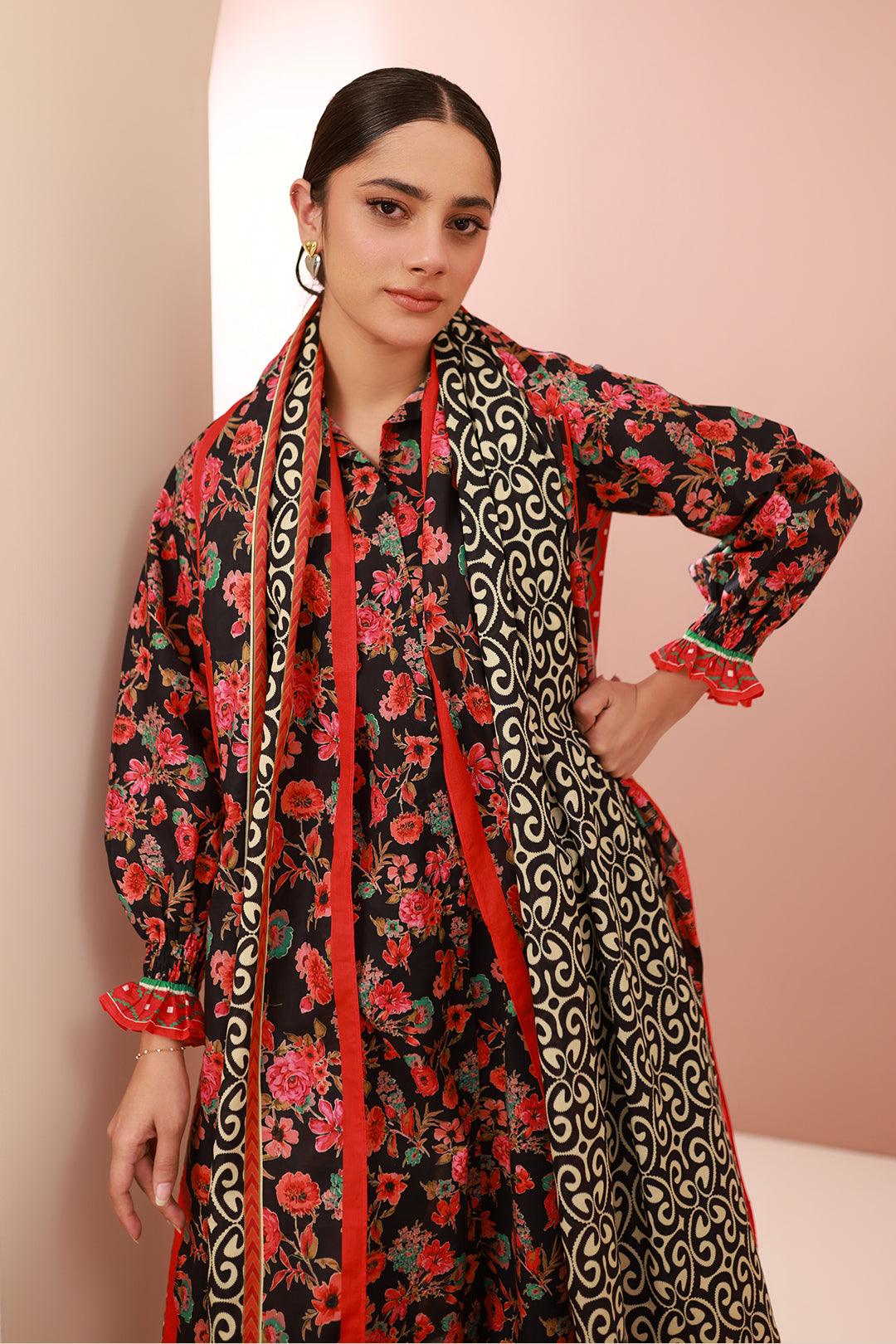 Zellbury | Unstitched 3 Piece Cambric | Shirt Shalwar Dupatta - 0636 - by - Libasekhas UK - Registered Vendor of : Zellbury Women - 100% Original Designer Dresss