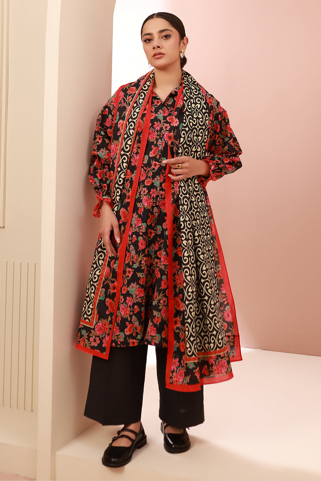 Zellbury | Unstitched 3 Piece Cambric | Shirt Shalwar Dupatta - 0636 - by - Libasekhas UK - Registered Vendor of : Zellbury Women - 100% Original Designer Dresss