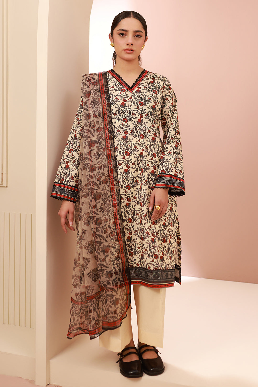 Zellbury | Unstitched 3 Piece Cambric | Shirt Shalwar Dupatta - 0658 - by - Libasekhas UK - Registered Vendor of : Zellbury Women - 100% Original Designer Dresss