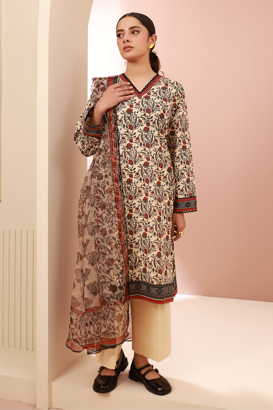 Zellbury | Unstitched 3 Piece Cambric | Shirt Shalwar Dupatta - 0658 - by - Libasekhas UK - Registered Vendor of : Zellbury Women - 100% Original Designer Dresss