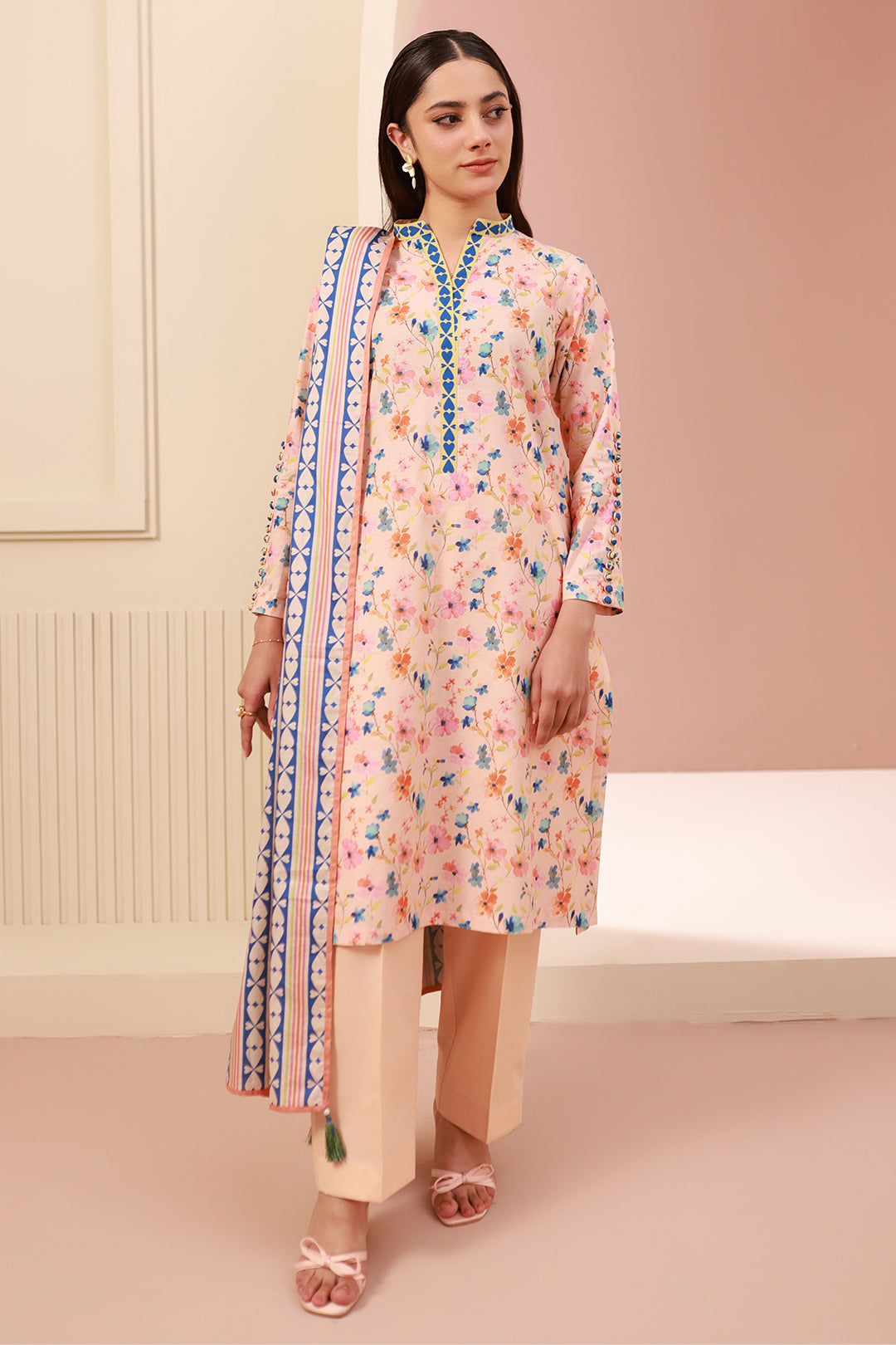 Zellbury | Unstitched 3 Piece Cambric | Shirt Shalwar Dupatta - 0664 - by - Libasekhas UK - Registered Vendor of : Zellbury Women - 100% Original Designer Dresss