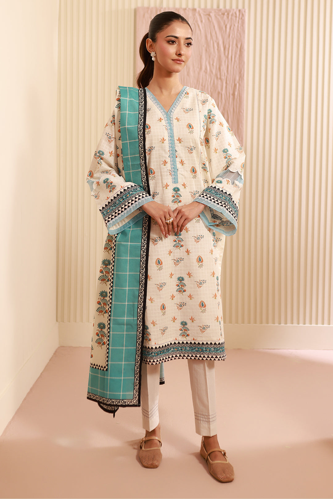 Zellbury | Unstitched 3 Piece Cambric | Shirt Shalwar Dupatta - 0668 - by - Libasekhas UK - Registered Vendor of : Zellbury Women - 100% Original Designer Dresss