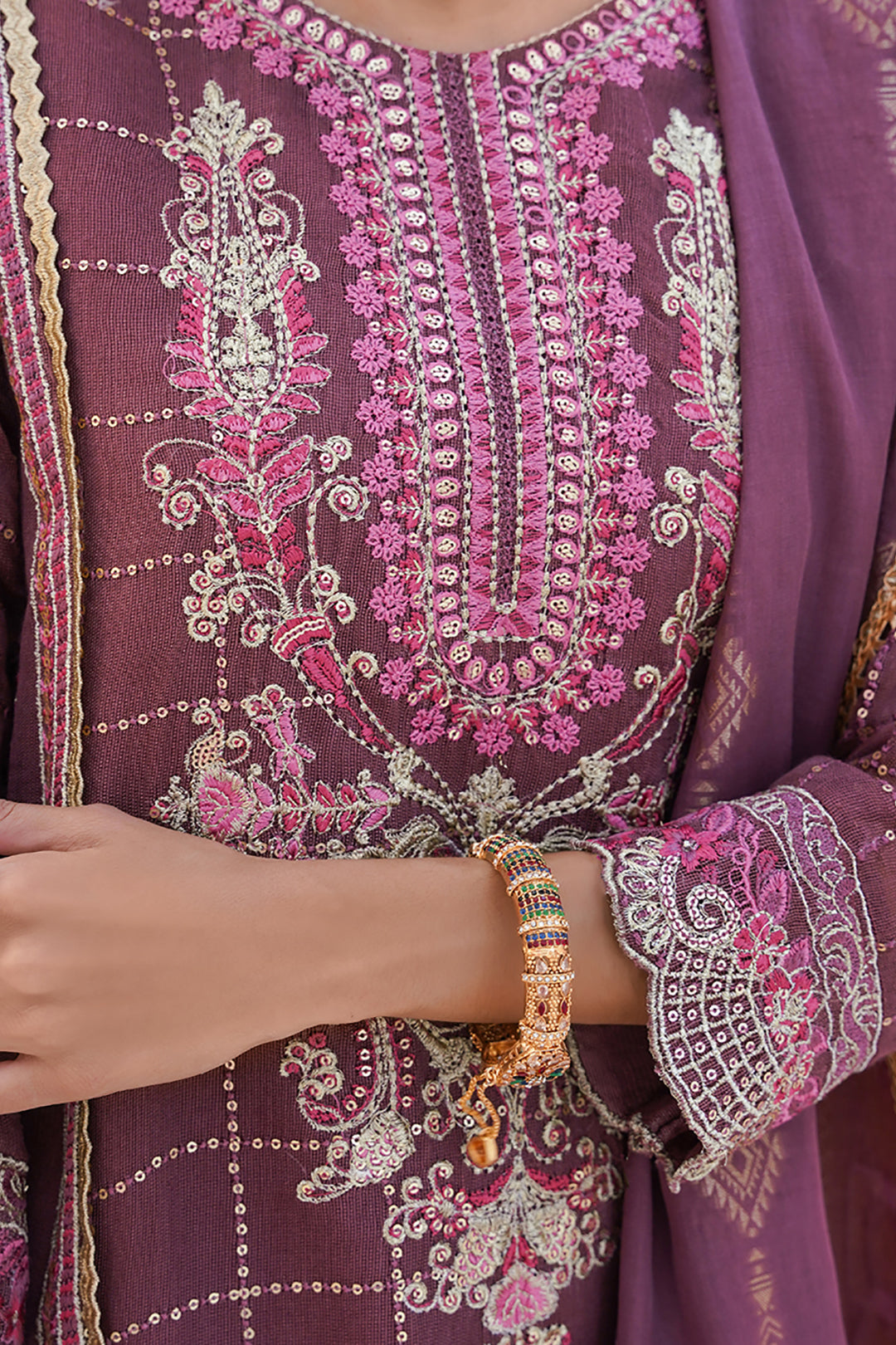 Zellbury | Unstitched 3 Piece Khaddi | Embroidered Shirt Shalwar Dupatta - 0356 - by - Libasekhas UK - Registered Vendor of : Zellbury Women - 100% Original Designer Dresss