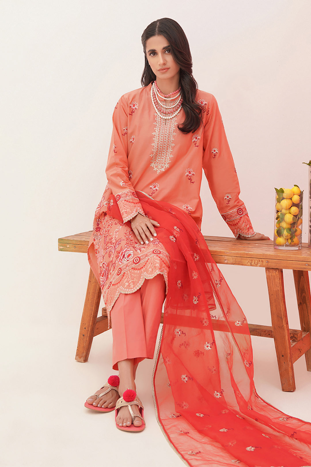 Zellbury | Unstitched 3 Piece Lawn | Embroidered Shirt Shalwar Dupatta - 0365 - by - Libasekhas UK - Registered Vendor of : Zellbury Women - 100% Original Designer Dresss