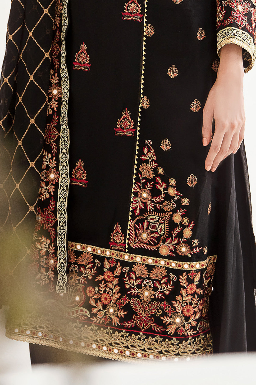 Zellbury | Unstitched 3 Piece Chiffon | Embroidered Shirt Shalwar Dupatta - 0293 - by - Libasekhas UK - Registered Vendor of : Zellbury Women - 100% Original Designer Dresss