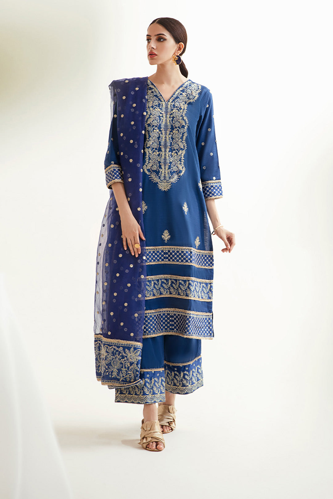 Zellbury | Unstitched 3 Piece Khaddar | Embroidered Shirt Shalwar Dupatta - 0295 - by - Libasekhas UK - Registered Vendor of : Zellbury Women - 100% Original Designer Dresss