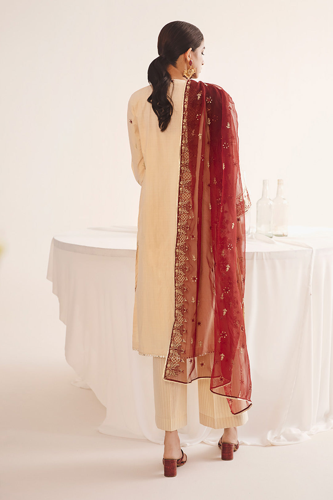 Zellbury | Unstitched 3 Piece Dobby | Embroidered Shirt Shalwar Dupatta - 0301 - by - Libasekhas UK - Registered Vendor of : Zellbury Women - 100% Original Designer Dresss