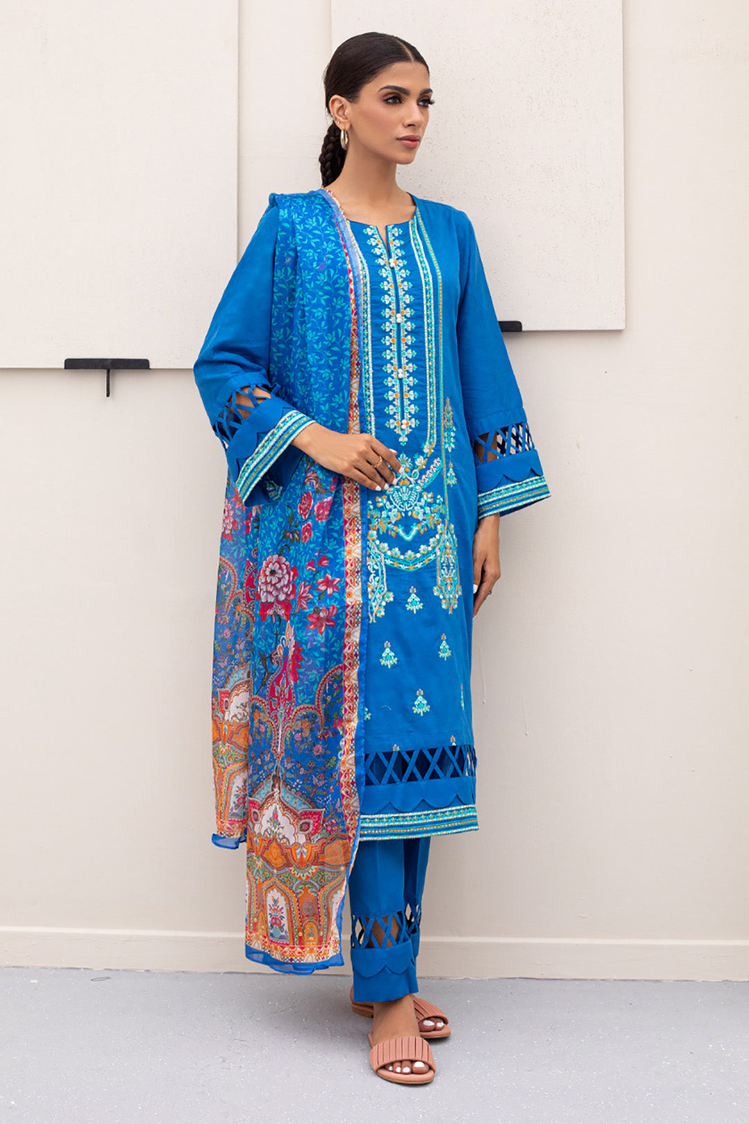 Zellbury | Unstitched 3 Piece Jacquard | Embroidered Shirt Shalwar Dupatta - 0435 - by - Libasekhas UK - Registered Vendor of : Zellbury Women - 100% Original Designer Dresss