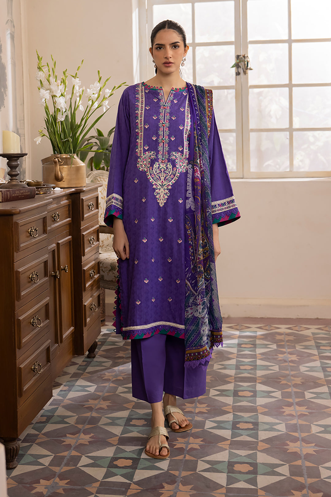 Zellbury | Unstitched 3 Piece Jacquard | Embroidered Shirt Shalwar Dupatta - 1113 - by - Libasekhas UK - Registered Vendor of : Zellbury Women - 100% Original Designer Dresss