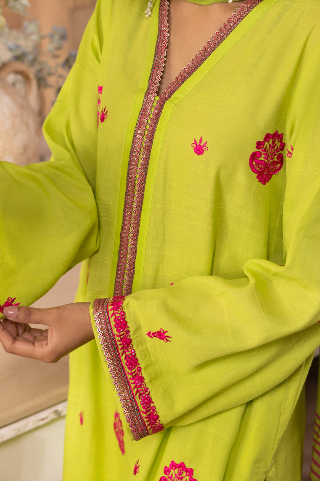 Zellbury | Unstitched 3 Piece Green | Embroidered Shirt Shalwar Dupatta - 1131 - by - Libasekhas UK - Registered Vendor of : Zellbury Women - 100% Original Designer Dresss