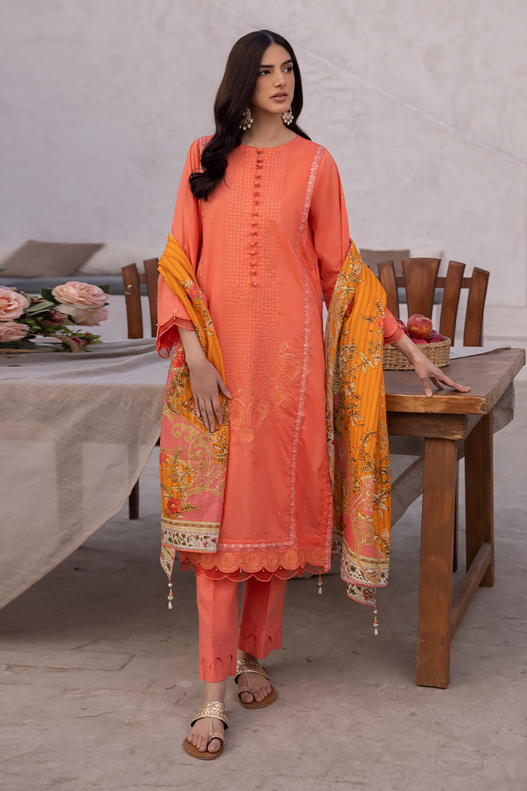 Zellbury | Unstitched 3 Piece Cambric | Embroidered Shirt Shalwar Dupatta - 1143 - by - Libasekhas UK - Registered Vendor of : Zellbury Women - 100% Original Designer Dresss
