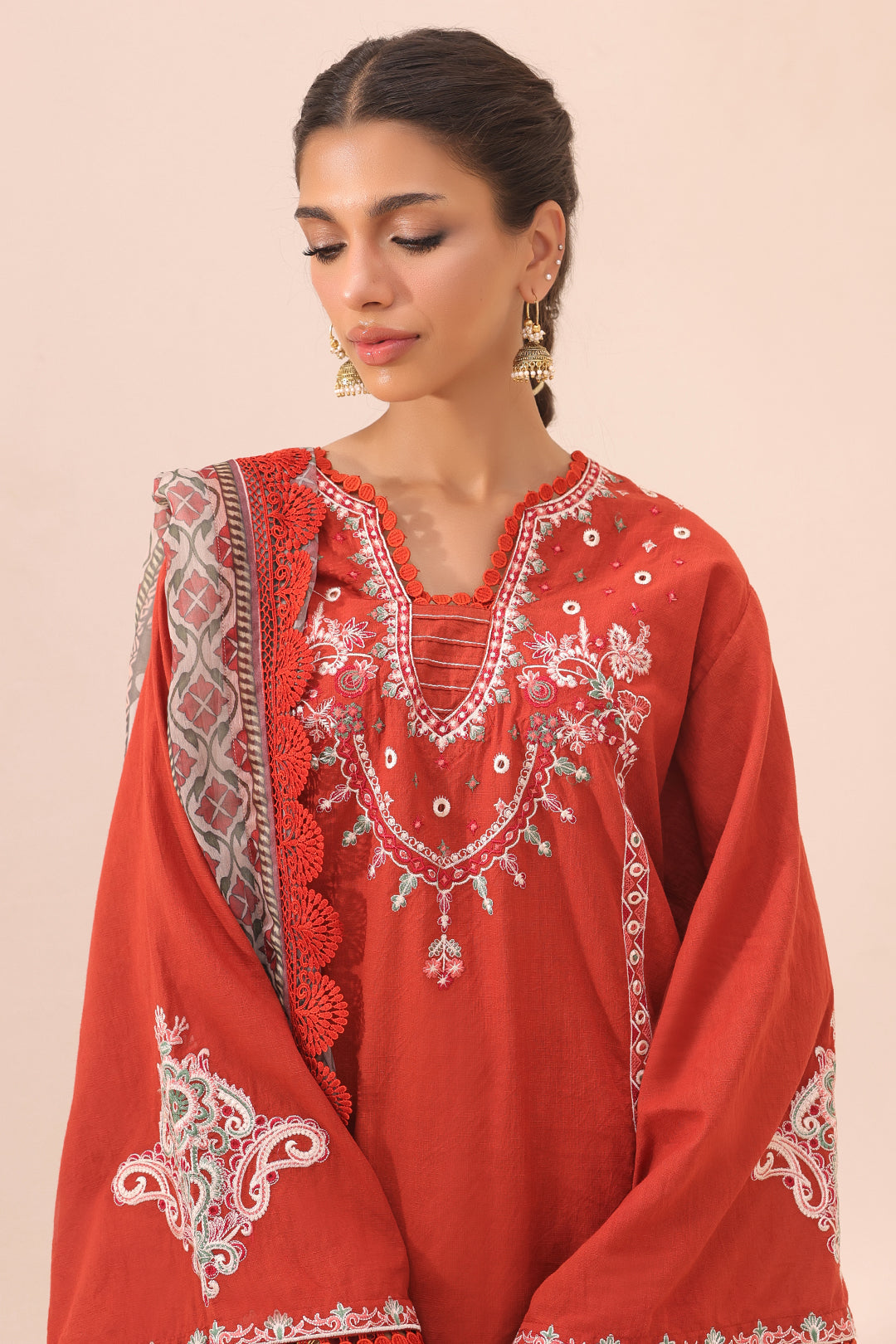 Zellbury | Unstitched 3 Piece Cambric | Embroidered Shirt Shalwar Dupatta - 1544 - by - Libasekhas UK - Registered Vendor of : Zellbury Women - 100% Original Designer Dresss