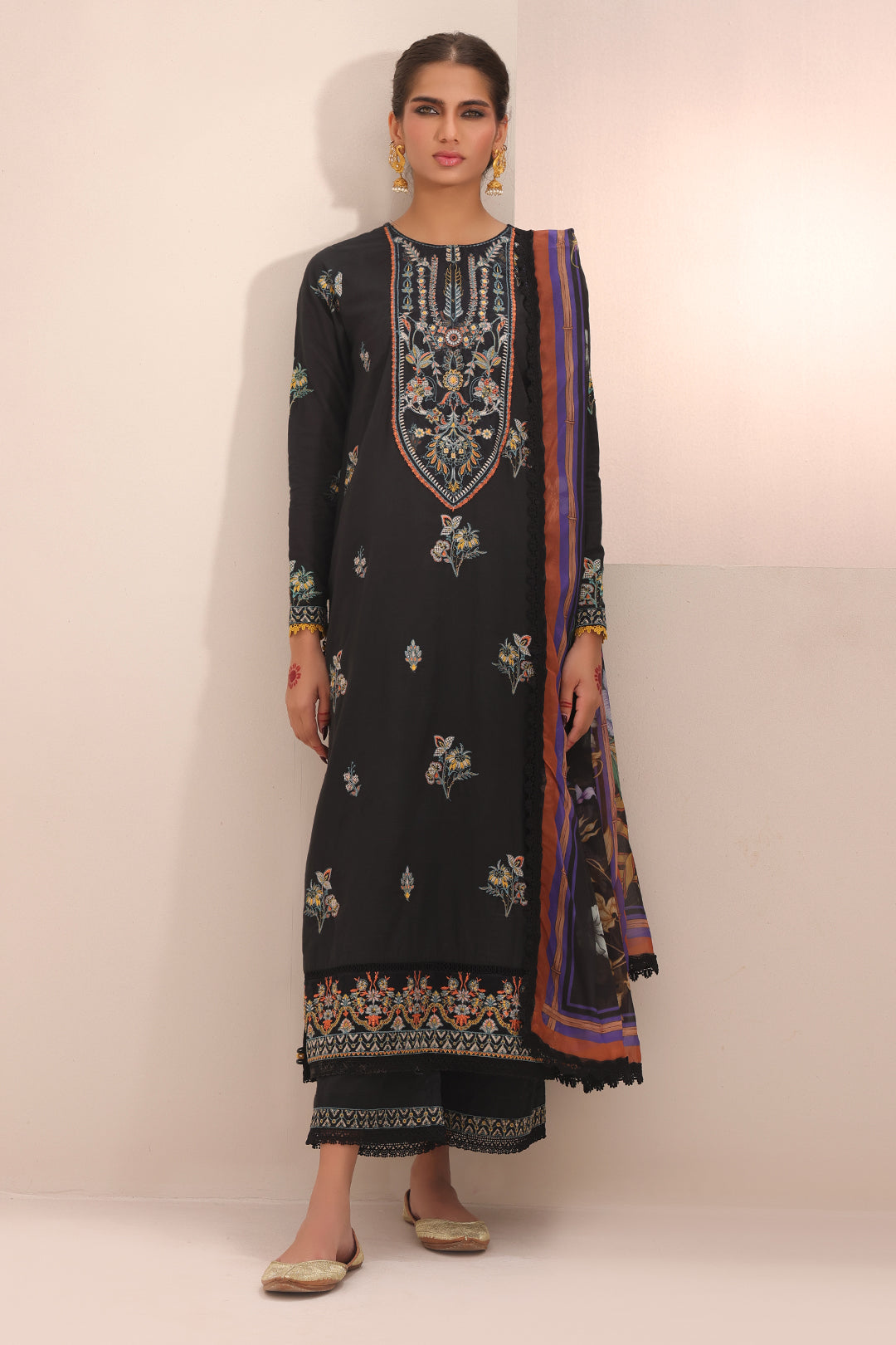 Zellbury | Unstitched 3 Piece Cambric | Embroidered Shirt Shalwar Dupatta - 1547 - by - Libasekhas UK - Registered Vendor of : Zellbury Women - 100% Original Designer Dresss