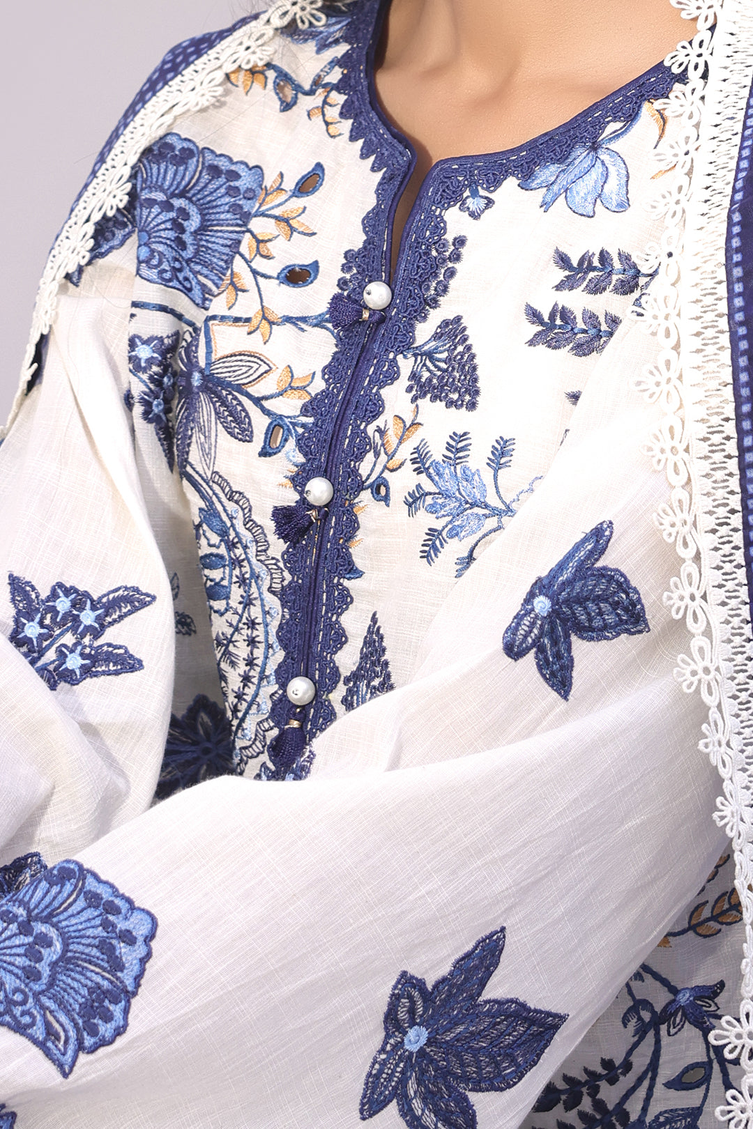 Zellbury | Unstitched 3 Piece Cambric | Embroidered Shirt Shalwar Dupatta - 1554 - by - Libasekhas UK - Registered Vendor of : Zellbury Women - 100% Original Designer Dresss