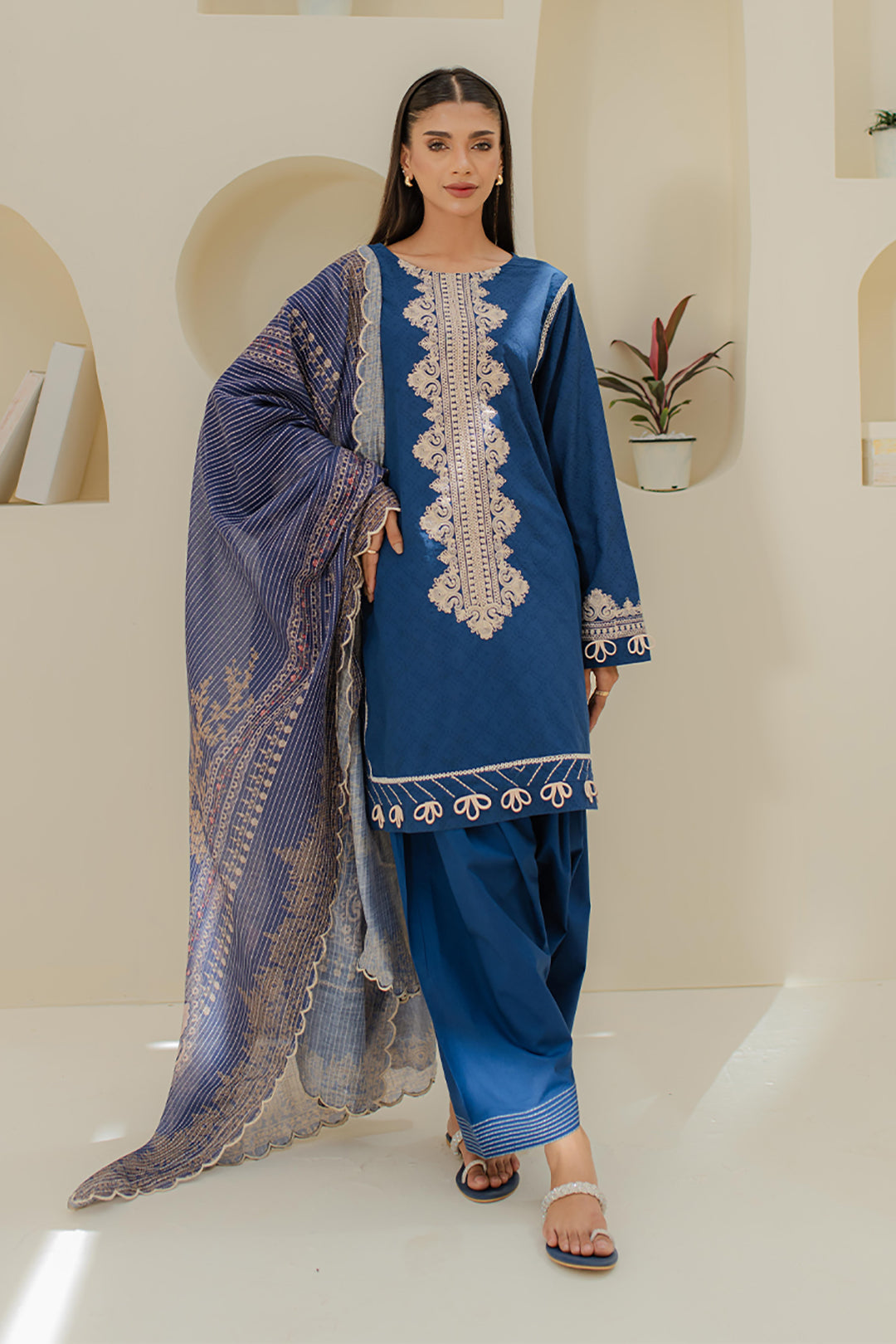 Zellbury | Unstitched 3 Piece Jacquard | Embroidered Shirt Shalwar Dupatta - 1767 - by - Libasekhas UK - Registered Vendor of : Zellbury Women - 100% Original Designer Dresss