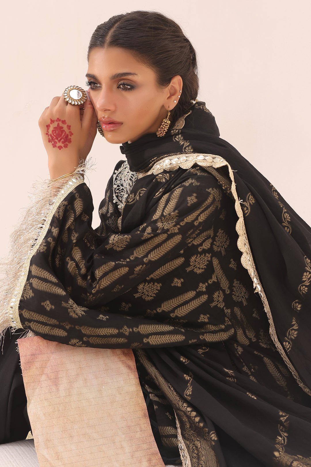 Zellbury | Unstitched 3 Piece Jacquard | Embroidered Shirt Shalwar Dupatta - 1799 - by - Libasekhas UK - Registered Vendor of : Zellbury Women - 100% Original Designer Dresss