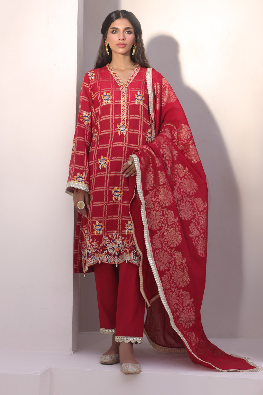 Zellbury | Unstitched 3 Piece Jacquard | Embroidered Shirt Shalwar Dupatta - 1803 - by - Libasekhas UK - Registered Vendor of : Zellbury Women - 100% Original Designer Dresss