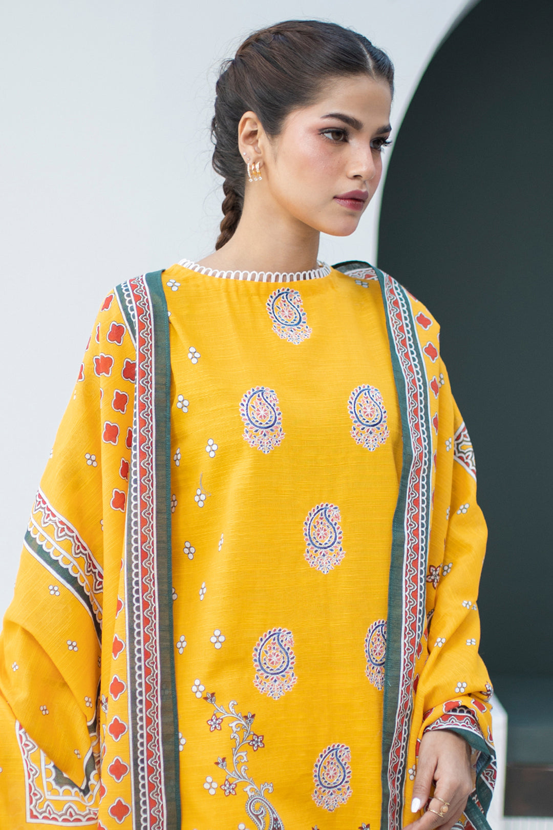 Zellbury | Unstitched 3 Piece Khaddar | Embroidered Shirt Dupatta - 0799 - by - Libasekhas UK - Registered Vendor of : Zellbury Women - 100% Original Designer Dresss