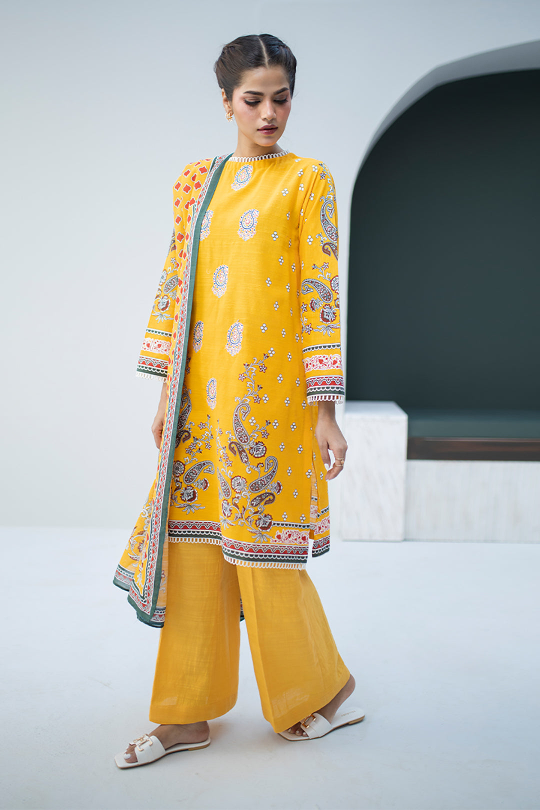 Zellbury | Unstitched 3 Piece Khaddar | Embroidered Shirt Dupatta - 0799 - by - Libasekhas UK - Registered Vendor of : Zellbury Women - 100% Original Designer Dresss