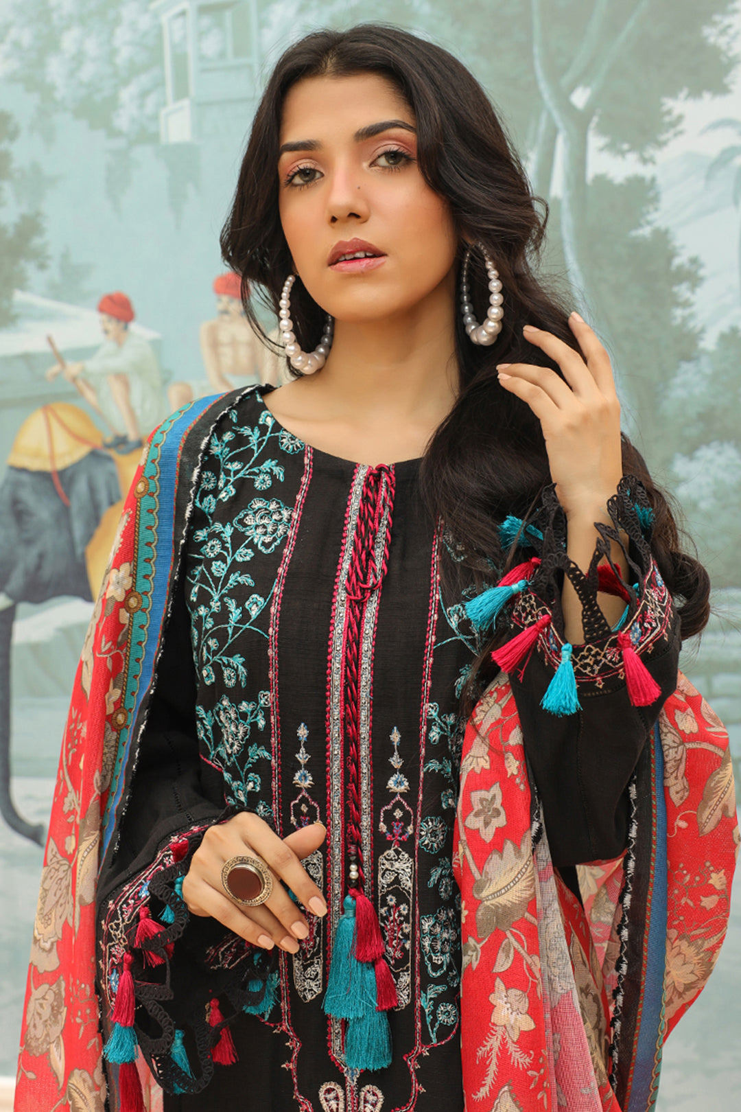 Zellbury | Unstitched 3 Piece Khaddar | Embroidered Shirt Shalwar Dupatta - 0776 - by - Libasekhas UK - Registered Vendor of : Zellbury Women - 100% Original Designer Dresss