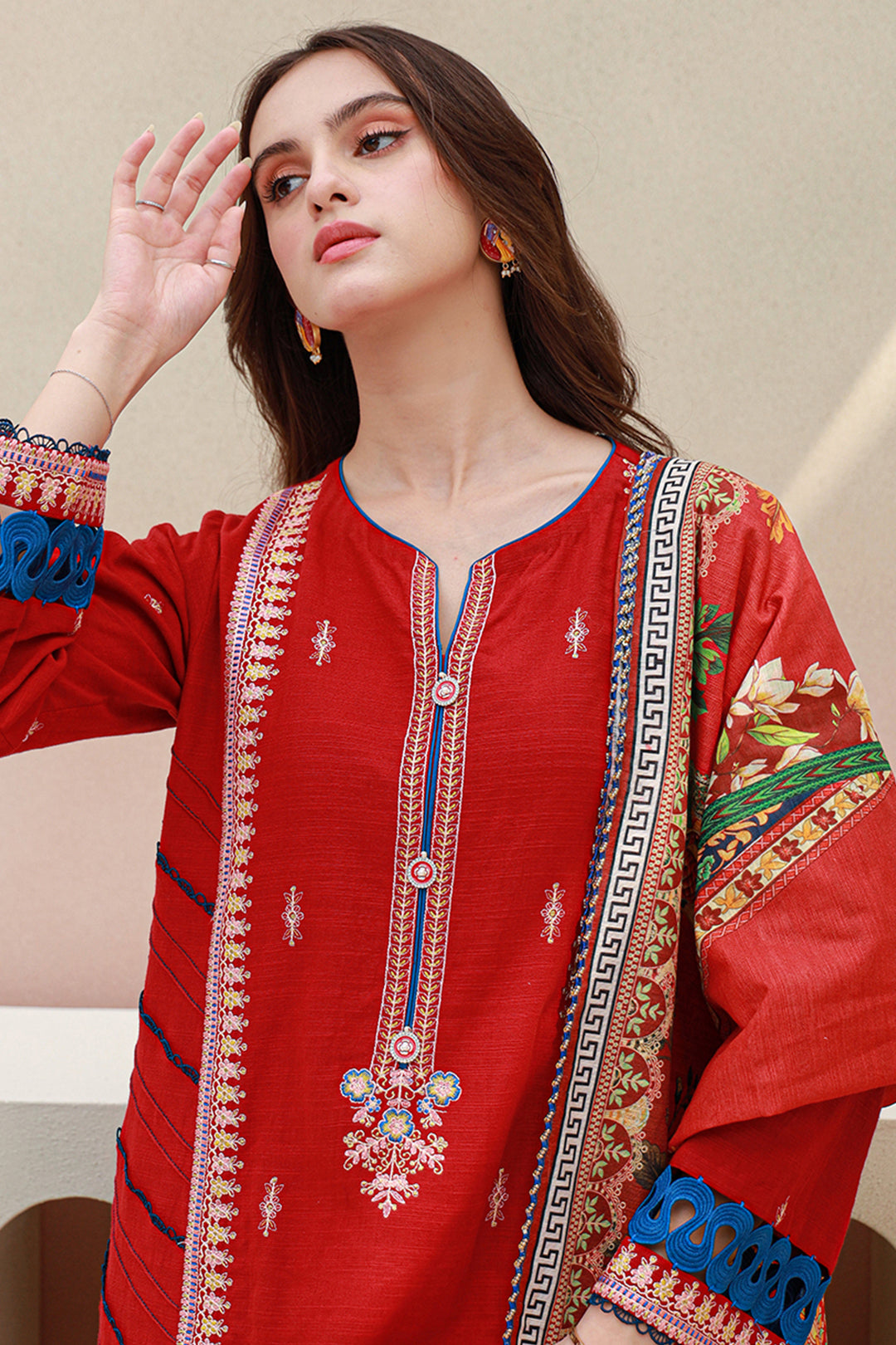 Zellbury | Unstitched 3 Piece Khaddar | Embroidered Shirt Shalwar Dupatta - 0848 - by - Libasekhas UK - Registered Vendor of : Zellbury Women - 100% Original Designer Dresss