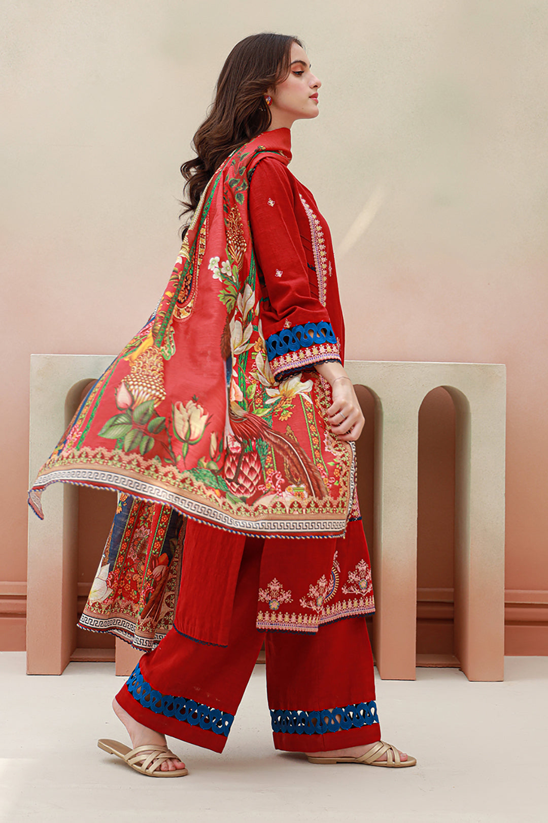 Zellbury | Unstitched 3 Piece Khaddar | Embroidered Shirt Shalwar Dupatta - 0848 - by - Libasekhas UK - Registered Vendor of : Zellbury Women - 100% Original Designer Dresss