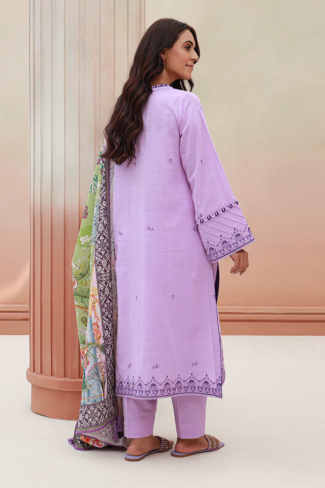 Zellbury | Unstitched 3 Piece Khaddar | Embroidered Shirt Shalwar Dupatta - 0854 - by - Libasekhas UK - Registered Vendor of : Zellbury Women - 100% Original Designer Dresss