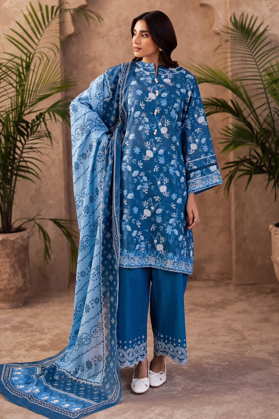 Zellbury | Unstitched 3 Piece Khaddar | Embroidered Shirt Shalwar Dupatta - 0226 - by - Libasekhas UK - Registered Vendor of : Zellbury Women - 100% Original Designer Dresss