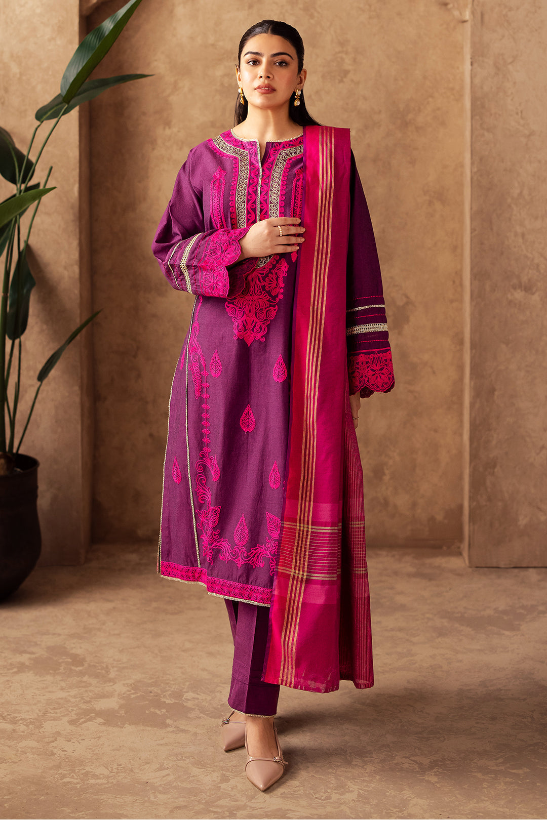 Zellbury | Unstitched 3 Piece Chambray | Embroidered Shirt Shalwar Dupatta - 0230 - by - Libasekhas UK - Registered Vendor of : Zellbury Women - 100% Original Designer Dresss