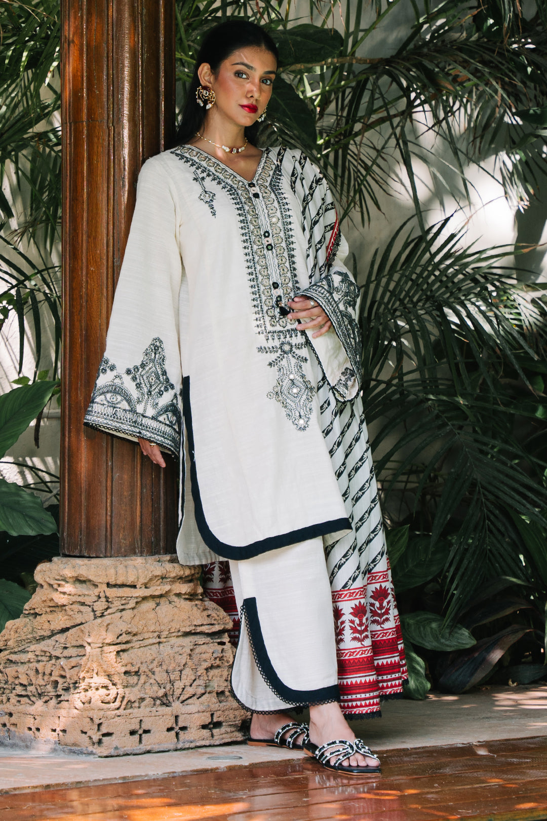 Zellbury | Unstitched 3 Piece Khaddar | Embroidered Shirt Shalwar Dupatta - 0239 - by - Libasekhas UK - Registered Vendor of : Zellbury Women - 100% Original Designer Dresss