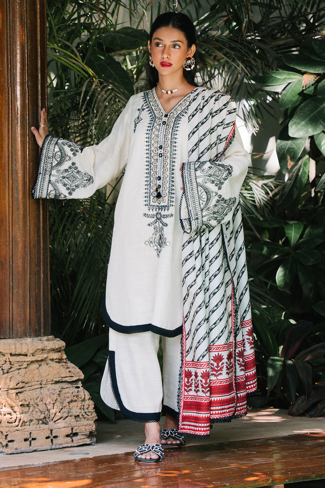 Zellbury | Unstitched 3 Piece Khaddar | Embroidered Shirt Shalwar Dupatta - 0239 - by - Libasekhas UK - Registered Vendor of : Zellbury Women - 100% Original Designer Dresss