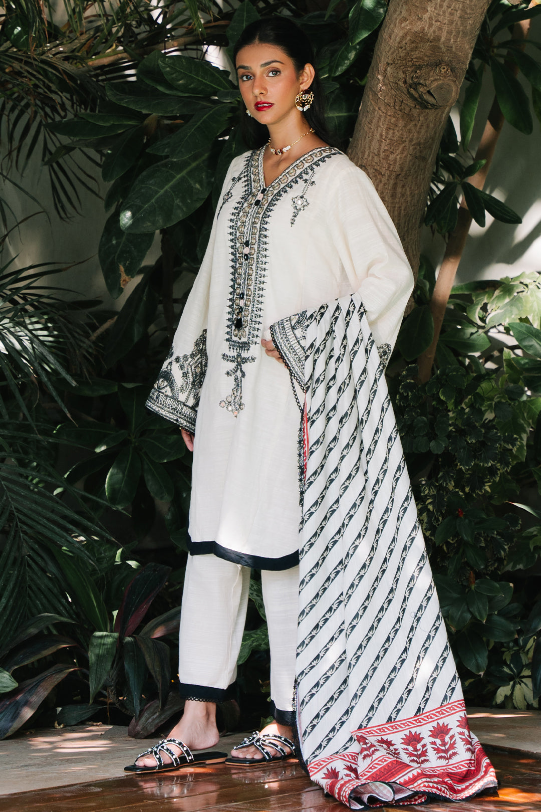 Zellbury | Unstitched 3 Piece Khaddar | Embroidered Shirt Shalwar Dupatta - 0239 - by - Libasekhas UK - Registered Vendor of : Zellbury Women - 100% Original Designer Dresss