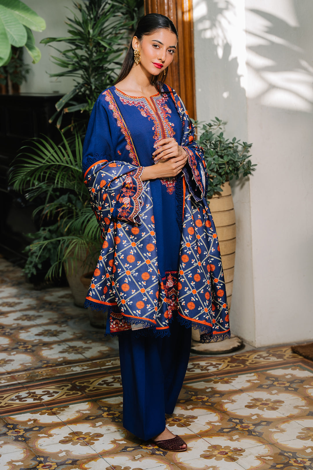 Zellbury | Unstitched 3 Piece Cotail | Embroidered Shirt Shalwar Dupatta - 0245 - by - Libasekhas UK - Registered Vendor of : Zellbury Women - 100% Original Designer Dresss