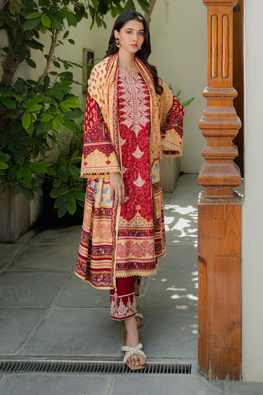 Zellbury | Unstitched 3 Piece Khaddar | Embroidered Shirt Shalwar Dupatta - 0309 - by - Libasekhas UK - Registered Vendor of : Zellbury Women - 100% Original Designer Dresss