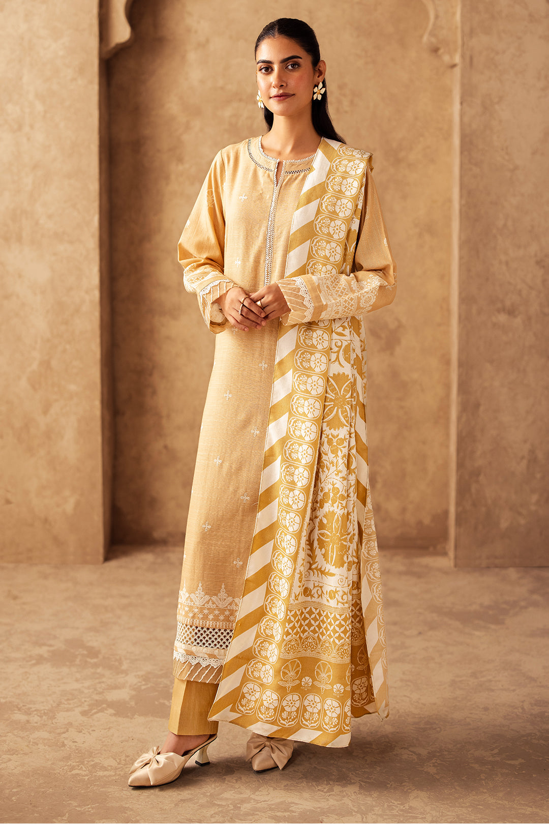 Zellbury | Unstitched 3 Piece Khaddar | Embroidered Shirt Shalwar Shawl - 0310 - by - Libasekhas UK - Registered Vendor of : Zellbury Women - 100% Original Designer Dresss