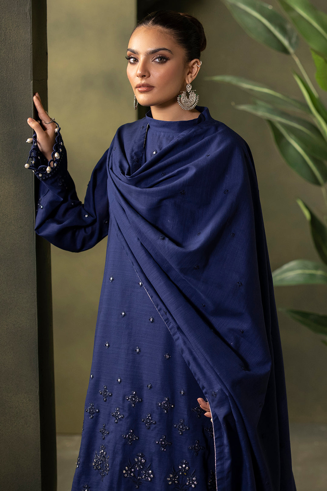 Zellbury | Unstitched 3 Piece Khaddar | Embroidered Shirt Shalwar Dupatta - 0322 - by - Libasekhas UK - Registered Vendor of : Zellbury Women - 100% Original Designer Dresss